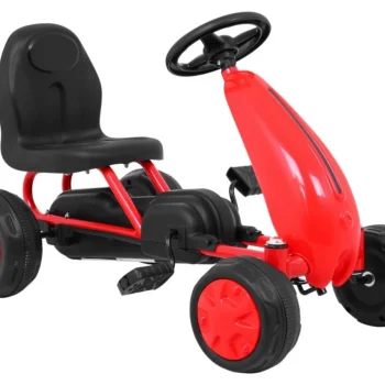 Prvi Karting Na Pedale Za Najmlađe Crveni + Lančani Pogon + Gumeni Kotači 7