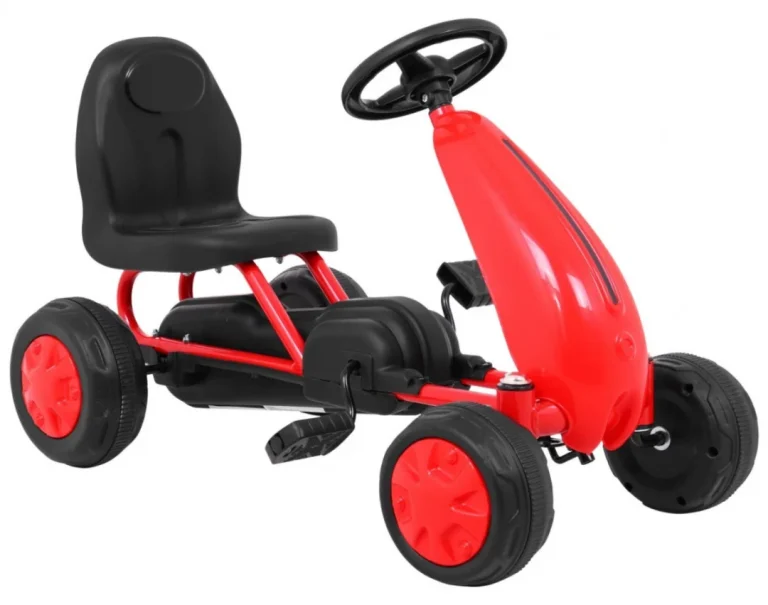 Prvi Karting Na Pedale Za Najmlađe Crveni + Lančani Pogon + Gumeni Kotači 7