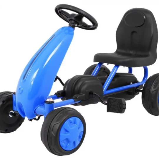 Prvi Karting Na Pedale Za Najmlađe Plavi + Lančani Pogon + Gumeni Kotači 1