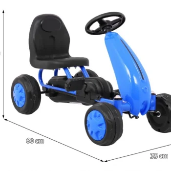 Prvi Karting Na Pedale Za Najmlađe Plavi + Lančani Pogon + Gumeni Kotači 2
