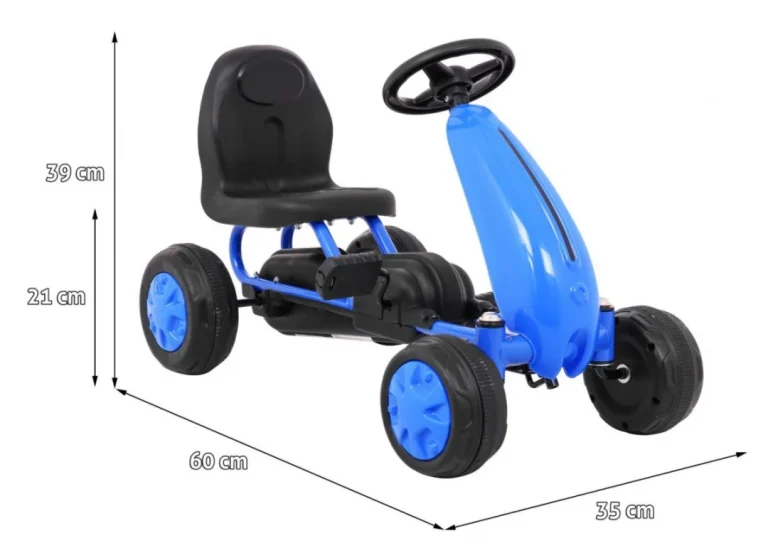Prvi Karting Na Pedale Za Najmlađe Plavi + Lančani Pogon + Gumeni Kotači 2