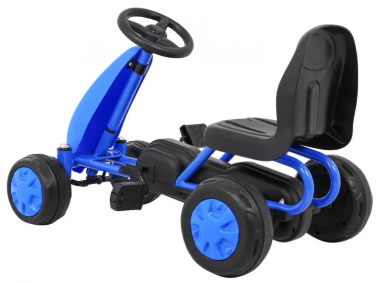 Prvi Karting Na Pedale Za Najmlađe Plavi + Lančani Pogon + Gumeni Kotači 4
