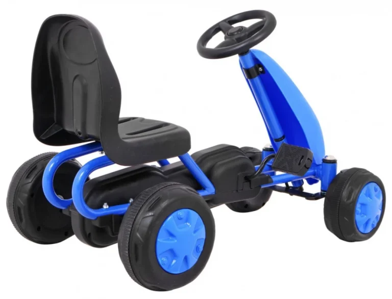 Prvi Karting Na Pedale Za Najmlađe Plavi + Lančani Pogon + Gumeni Kotači 6