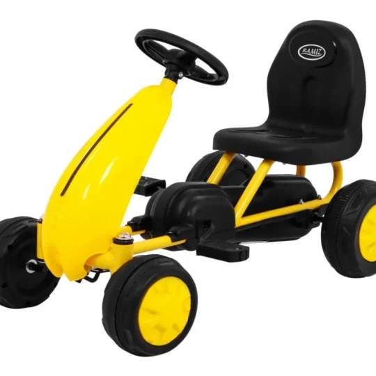Prvi Karting Na Pedale Za Najmlađe žuti + Lančani Pogon + Gumeni Kotači 1