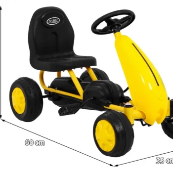 Prvi Karting Na Pedale Za Najmlađe žuti + Lančani Pogon + Gumeni Kotači 2