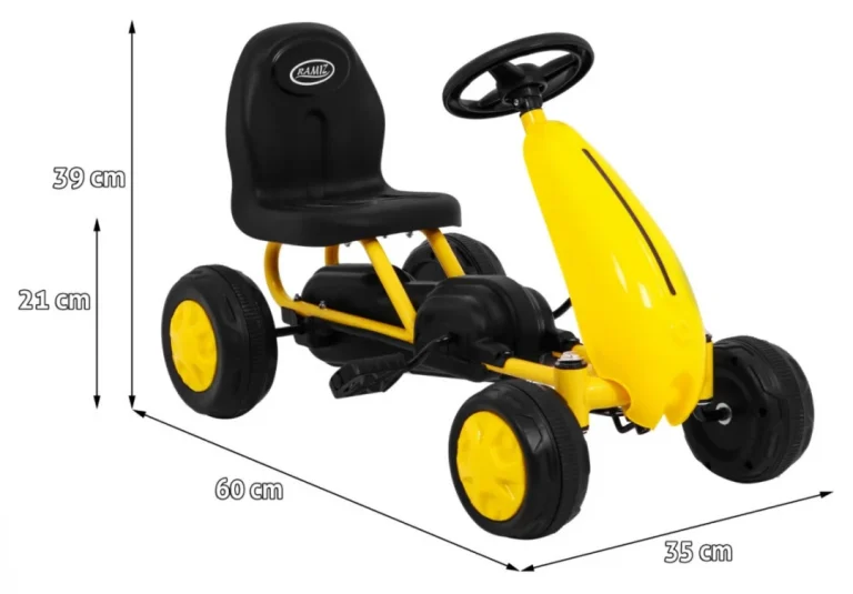 Prvi Karting Na Pedale Za Najmlađe žuti + Lančani Pogon + Gumeni Kotači 2