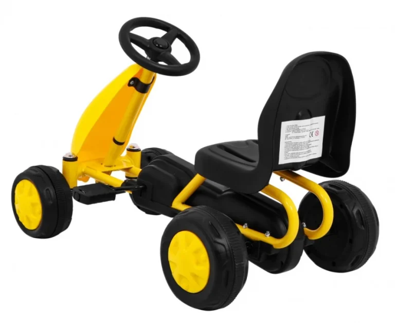 Prvi Karting Na Pedale Za Najmlađe žuti + Lančani Pogon + Gumeni Kotači 4