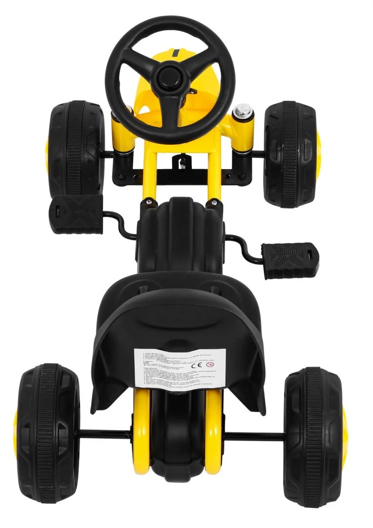 Prvi Karting Na Pedale Za Najmlađe žuti + Lančani Pogon + Gumeni Kotači 5
