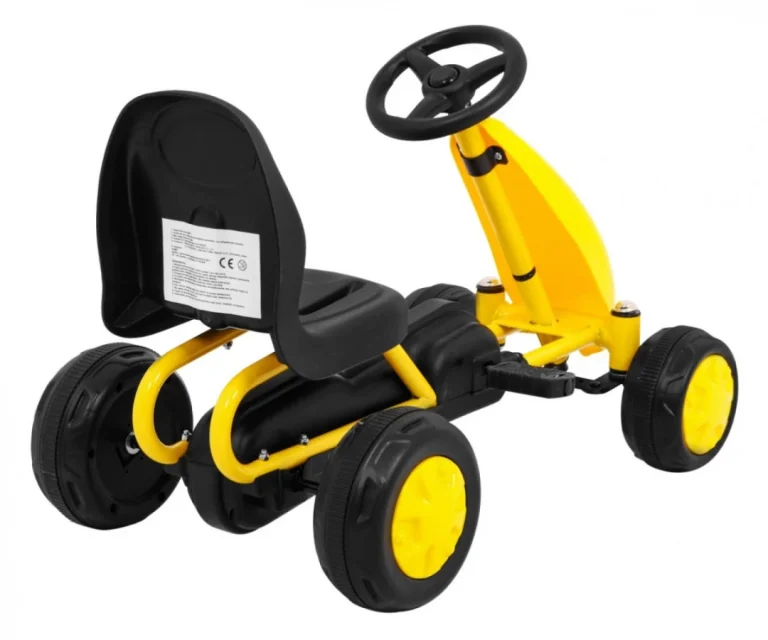 Prvi Karting Na Pedale Za Najmlađe žuti + Lančani Pogon + Gumeni Kotači 6