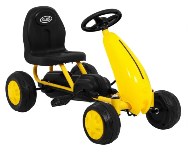 Prvi Karting Na Pedale Za Najmlađe žuti + Lančani Pogon + Gumeni Kotači 7