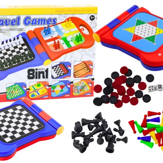 Putna Igra 8u1 Šah Dama Ludo Backgammon Kineske Zmije I Ljestve 1