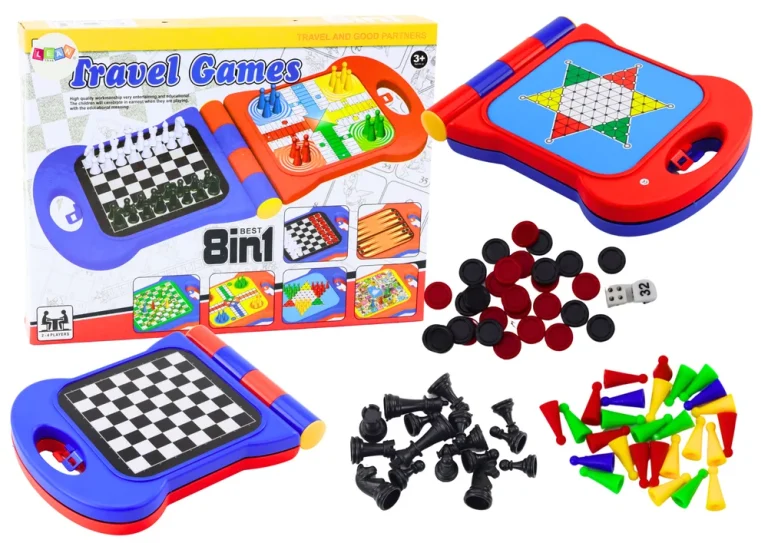 Putna Igra 8u1 Šah Dama Ludo Backgammon Kineske Zmije I Ljestve 1