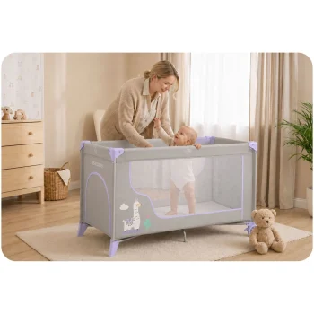 Putni Krevetić + Madrac + Torba 123,5 X 64 X 76 Cm Rk 240 Sivo Lavanda 4