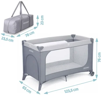 Putni Krevetić + Madrac + Torba 123,5 X 64 X 76 Cm Rk 240 Svijetlosiva 11