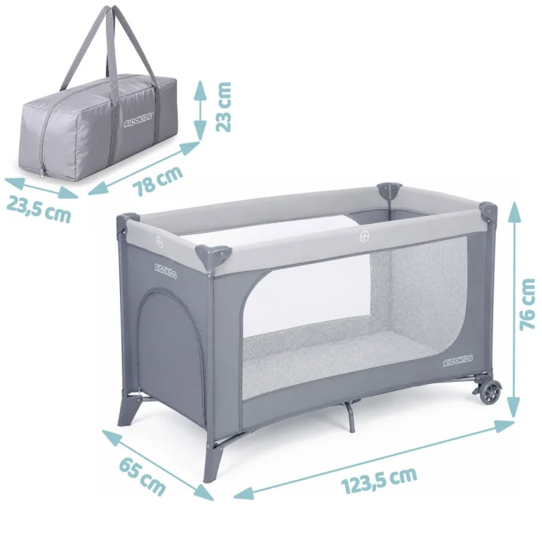 Putni Krevetić + Madrac + Torba 123,5 X 64 X 76 Cm Rk 240 Svijetlosiva 11