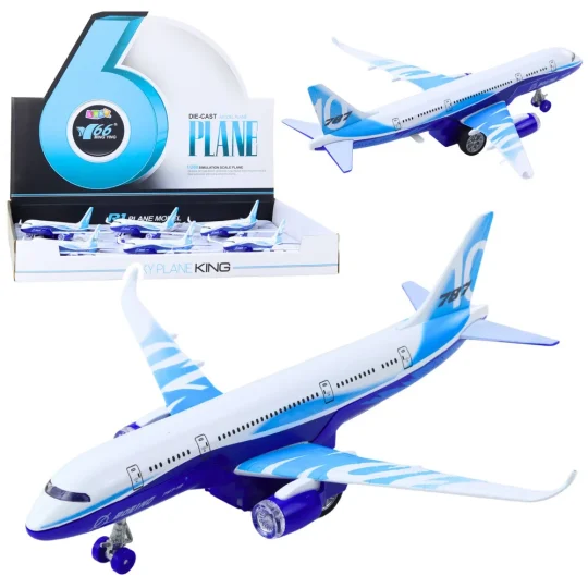 Putnički Avion S Povlačivim Motorom, Metalni, Svjetla, Zvukovi, 23 Cm 1