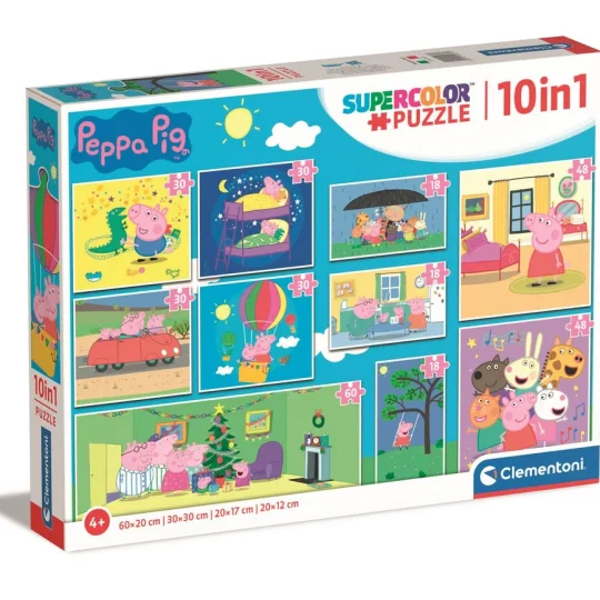 Puzzle 10 U 1 Super Colour Peppa Pig Clementoni 20271 1