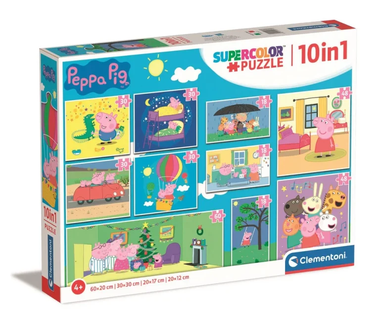 Puzzle 10 U 1 Super Colour Peppa Pig Clementoni 20271 1