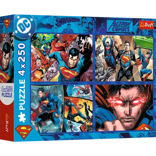 Puzzle 4x250 Superman's Courage Warner Superman Trefl 13340 1
