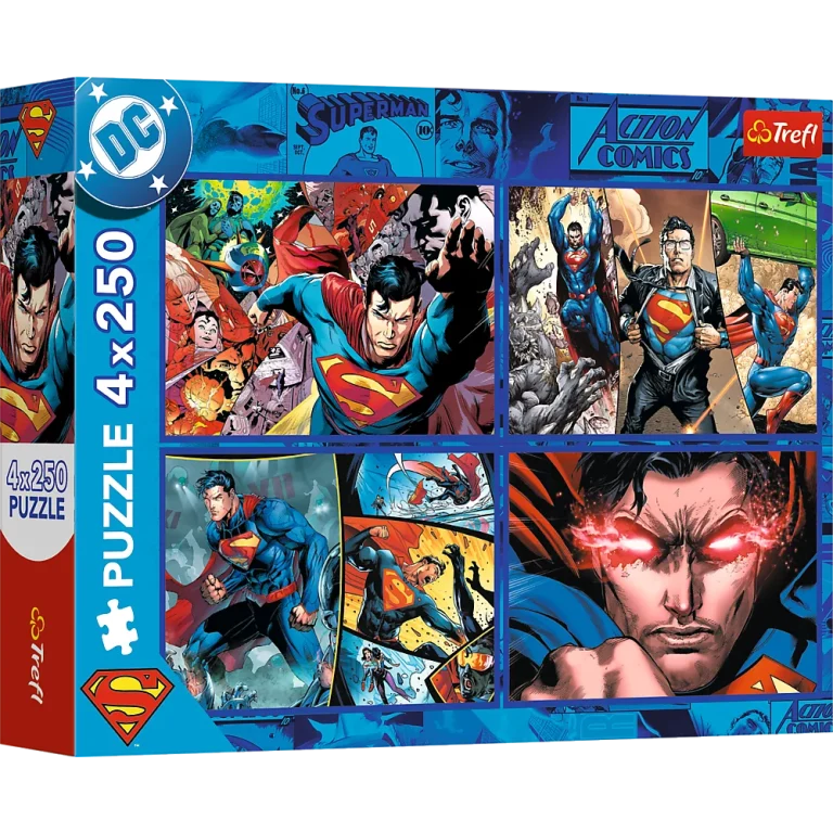Puzzle 4x250 Superman's Courage Warner Superman Trefl 13340 1