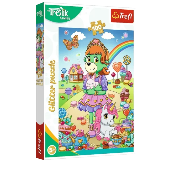Puzzle Sa šljokicama Treflik Family 100 Kom. Glitter Trefliki Trefl 14833 1