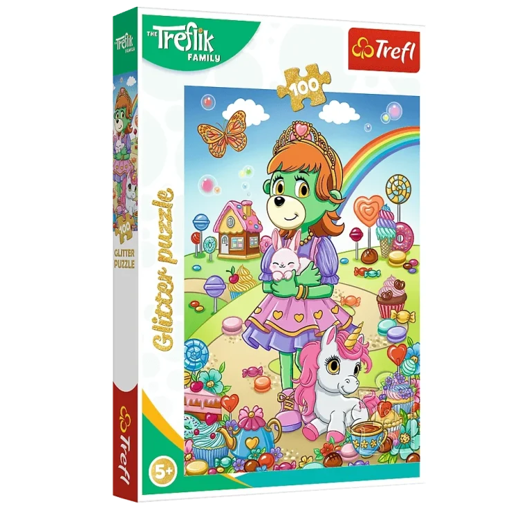 Puzzle Sa šljokicama Treflik Family 100 Kom. Glitter Trefliki Trefl 14833 1