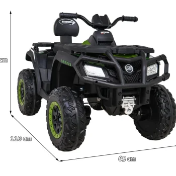 Quad Xt Speed ​​​​za Djecu Zeleni + 4x4 Pogon + Eva + Sporo Pokretanje + Mp3 Radio + Led, Zelena Quad Na Akumulator 2