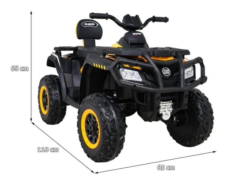 Quad Xt Speed ​​​​za Djecu Žuti + 4x4 Pogon + Eva + Sporo Pokretanje + Mp3 Radio + Led, žuta Quad Na Akumulator 2
