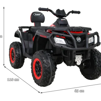 Quad Xt Speed ​​​​za Djecu Crveni + 4x4 Pogon + Eva + Spori Start + Mp3 Radio + Led, Crvena Quad Na Akumulator 2