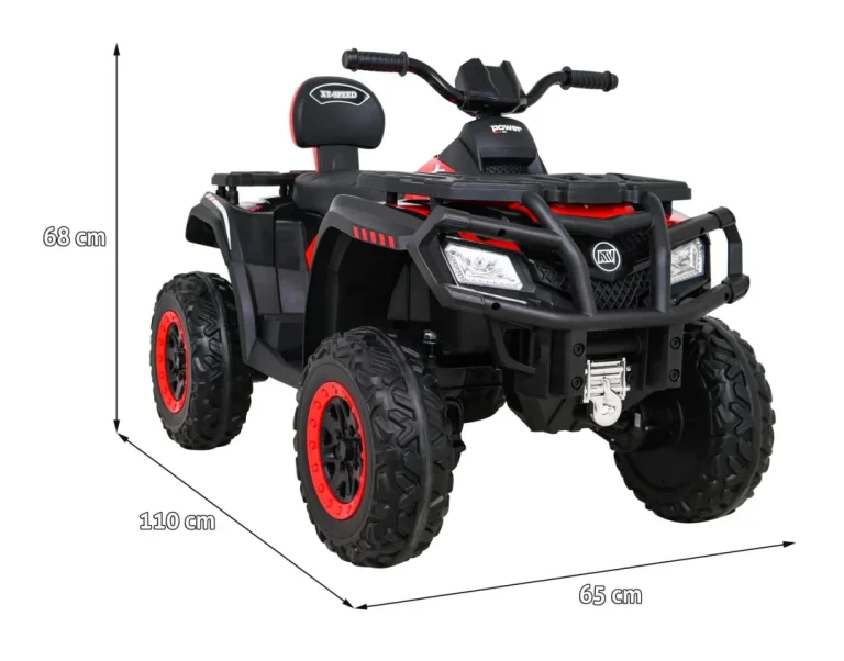 Quad Xt Speed ​​​​za Djecu Crveni + 4x4 Pogon + Eva + Spori Start + Mp3 Radio + Led, Crvena Quad Na Akumulator 2
