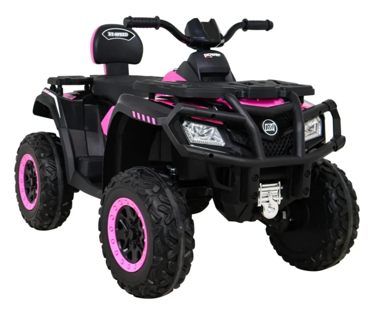 Quad Xt Speed ​​​​za Djecu Roza + 4x4 Pogon + Eva + Spori Start + Mp3 Radio + Led Quad Na Akumulator 10