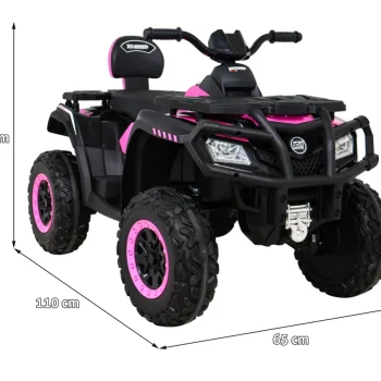 Quad Xt Speed ​​​​za Djecu Roza + 4x4 Pogon + Eva + Spori Start + Mp3 Radio + Led Quad Na Akumulator 2
