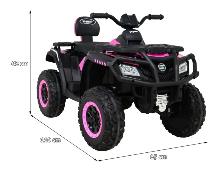 Quad Xt Speed ​​​​za Djecu Roza + 4x4 Pogon + Eva + Spori Start + Mp3 Radio + Led Quad Na Akumulator 2