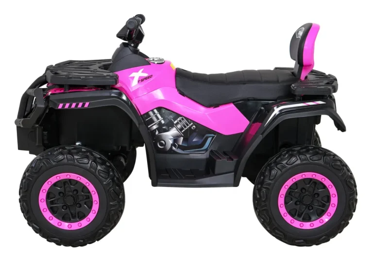 Quad Xt Speed ​​​​za Djecu Roza + 4x4 Pogon + Eva + Spori Start + Mp3 Radio + Led Quad Na Akumulator 4
