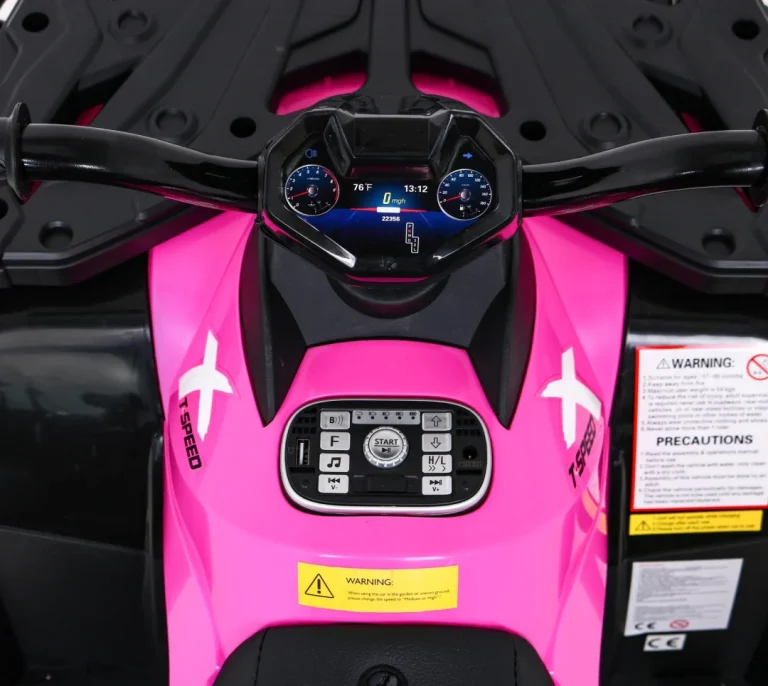 Quad Xt Speed ​​​​za Djecu Roza + 4x4 Pogon + Eva + Spori Start + Mp3 Radio + Led Quad Na Akumulator 8