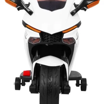 R1 Superbike Električni Motocikl Za Djecu Bijeli + Pomoćni Kotači + Truba + Led Svjetla, Bijela Motor Na Akumulator 3
