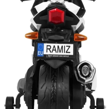 R1 Superbike Električni Motocikl Za Djecu Bijeli + Pomoćni Kotači + Truba + Led Svjetla, Bijela Motor Na Akumulator 6