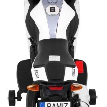 R1 Superbike Električni Motocikl Za Djecu Bijeli + Pomoćni Kotači + Truba + Led Svjetla, Bijela Motor Na Akumulator 7