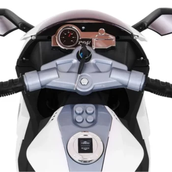 R1 Superbike Električni Motocikl Za Djecu Bijeli + Pomoćni Kotači + Truba + Led Svjetla, Bijela Motor Na Akumulator 8