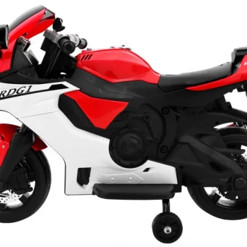 R1 Superbike Električni Motocikl Za Djecu Crveni + Pomoćni Kotači + Truba + Led Svjetla, Crvena Motor Na Akumulator 2