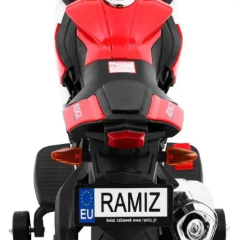 R1 Superbike Električni Motocikl Za Djecu Crveni + Pomoćni Kotači + Truba + Led Svjetla, Crvena Motor Na Akumulator 5
