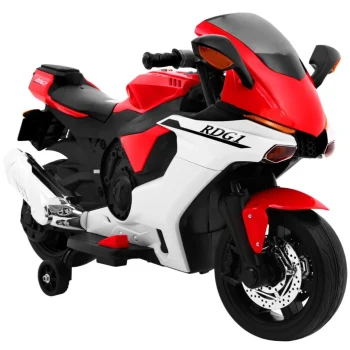 R1 Superbike Električni Motocikl Za Djecu Crveni + Pomoćni Kotači + Truba + Led Svjetla, Crvena Motor Na Akumulator 7