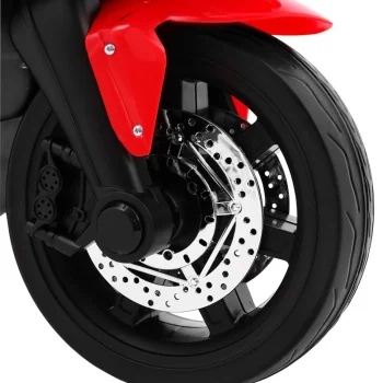 R1 Superbike Električni Motocikl Za Djecu Crveni + Pomoćni Kotači + Truba + Led Svjetla, Crvena Motor Na Akumulator 8