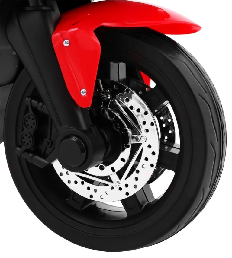 R1 Superbike Električni Motocikl Za Djecu Crveni + Pomoćni Kotači + Truba + Led Svjetla, Crvena Motor Na Akumulator 8
