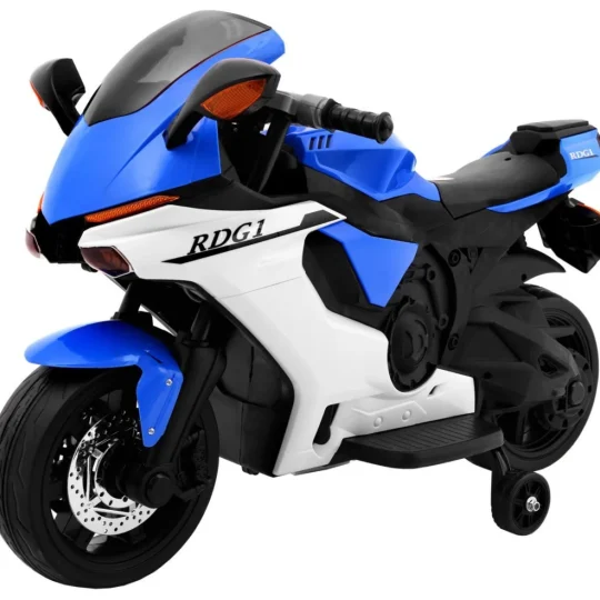 R1 Superbike Električni Motocikl Za Djecu Plavi + Pomoćni Kotači + Truba + Led Svjetla, Plava Motor Na Akumulator 1