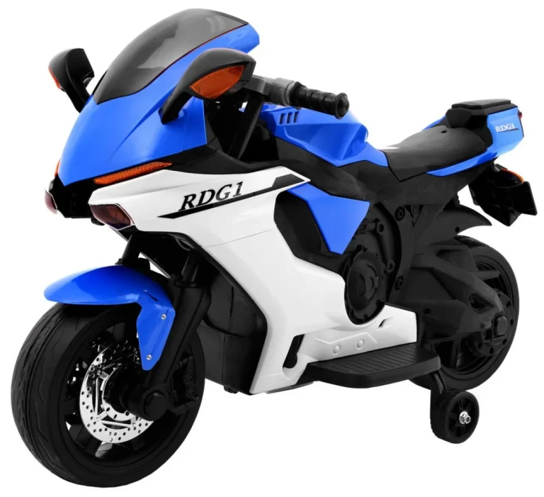R1 Superbike Električni Motocikl Za Djecu Plavi + Pomoćni Kotači + Truba + Led Svjetla, Plava Motor Na Akumulator 1