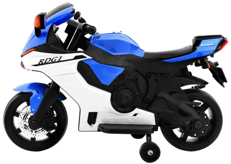 R1 Superbike Električni Motocikl Za Djecu Plavi + Pomoćni Kotači + Truba + Led Svjetla, Plava Motor Na Akumulator 2