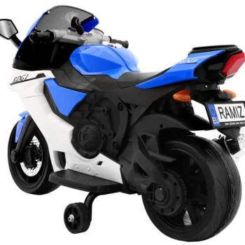 R1 Superbike Električni Motocikl Za Djecu Plavi + Pomoćni Kotači + Truba + Led Svjetla, Plava Motor Na Akumulator 3