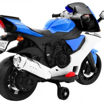 R1 Superbike Električni Motocikl Za Djecu Plavi + Pomoćni Kotači + Truba + Led Svjetla, Plava Motor Na Akumulator 4