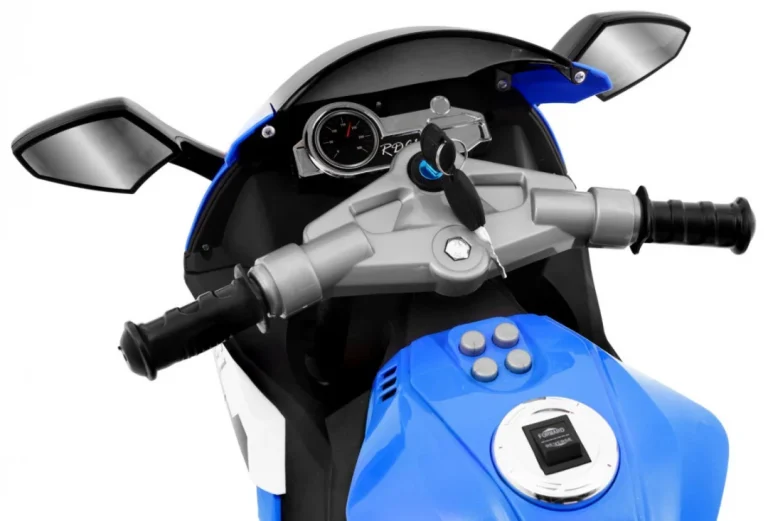 R1 Superbike Električni Motocikl Za Djecu Plavi + Pomoćni Kotači + Truba + Led Svjetla, Plava Motor Na Akumulator 6